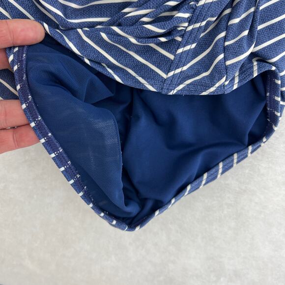 Niptuck Swim US 6 Blue White Striped Convertible One Piece Swimsuit Swimwear - Picture 5 of 10